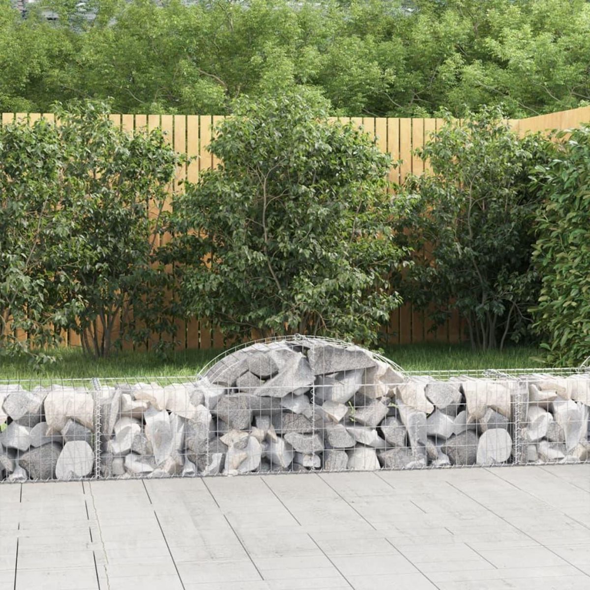 VIDAXL Paniers a gabions arques 5 pcs 200x50x40/60 cm fer galvanise