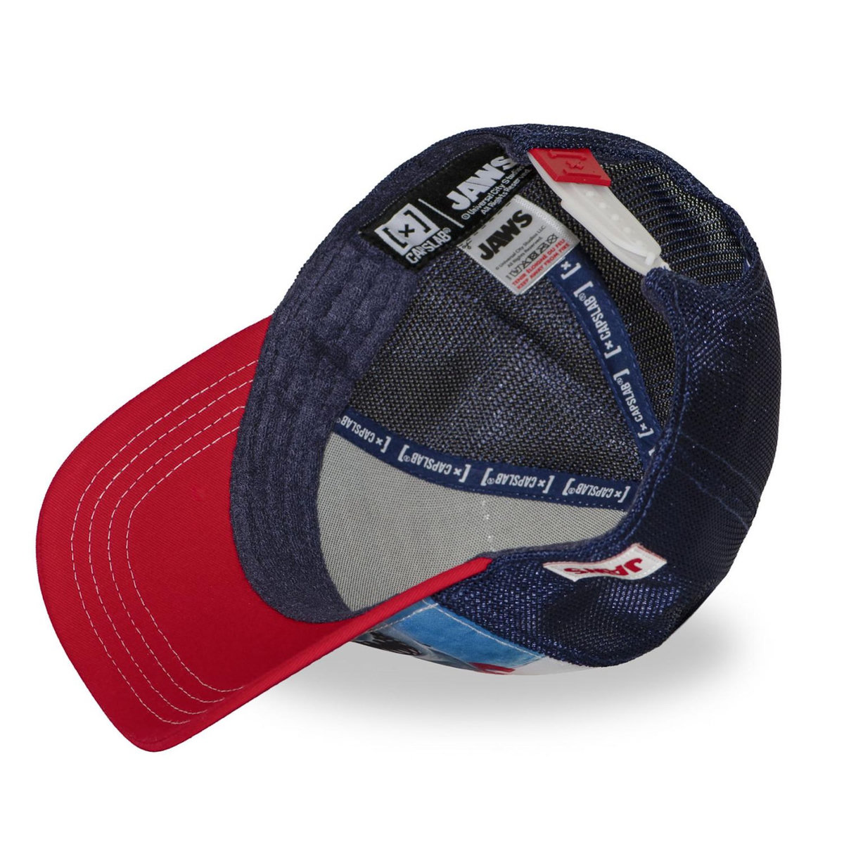 CAPSLAB Casquette trucker premium avec filet et patch Jaws