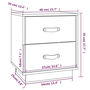 Voir la diapositive 6 : VIDAXL Tables de chevet 2 pcs Gris 40x34x45 cm Bois de pin massif