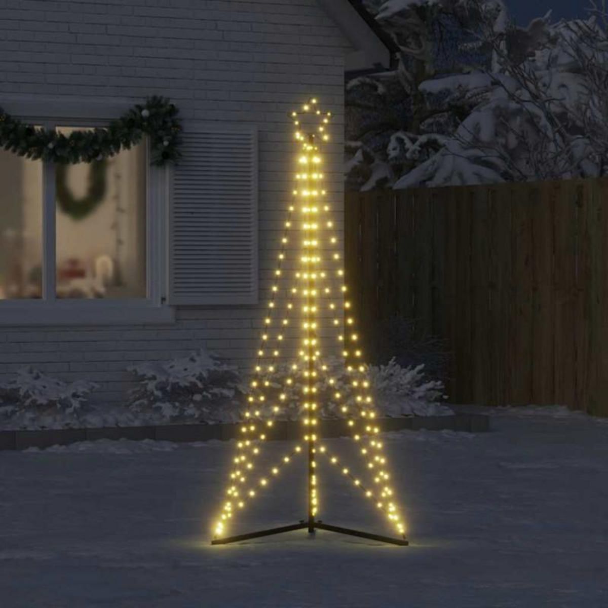 VIDAXL Guirlande de sapin de Noël 363 LED blanc chaud 182 cm