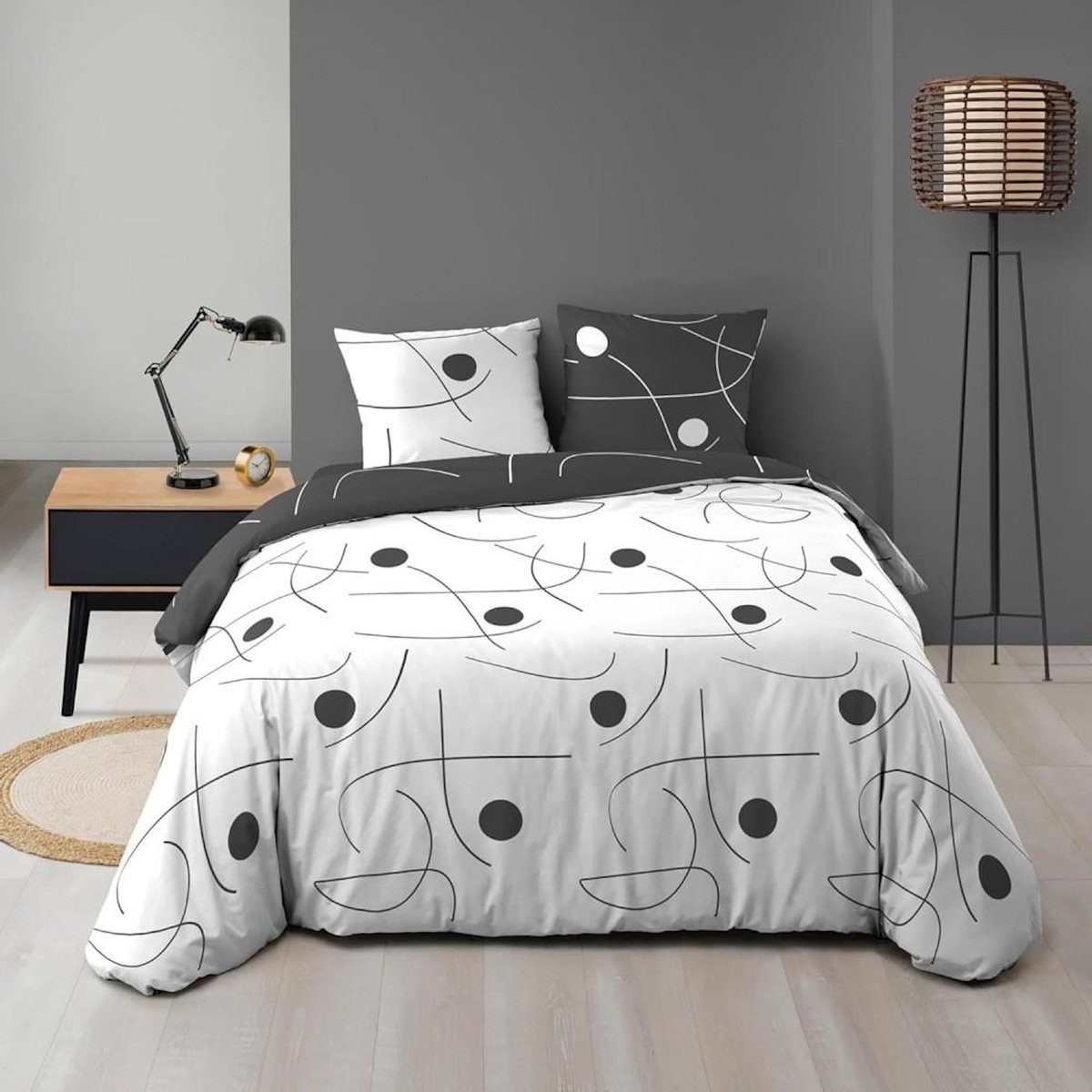 Douceur d'Intérieur Housse de couette 240x220 + 2 taies microfibre