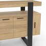 Voir la diapositive 6 : ID MARKET Buffet 100 cm PHOENIX 4 portes bois et noir