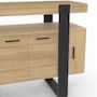 Voir la diapositive 6 : ID MARKET Buffet 100 cm PHOENIX 4 portes bois et noir