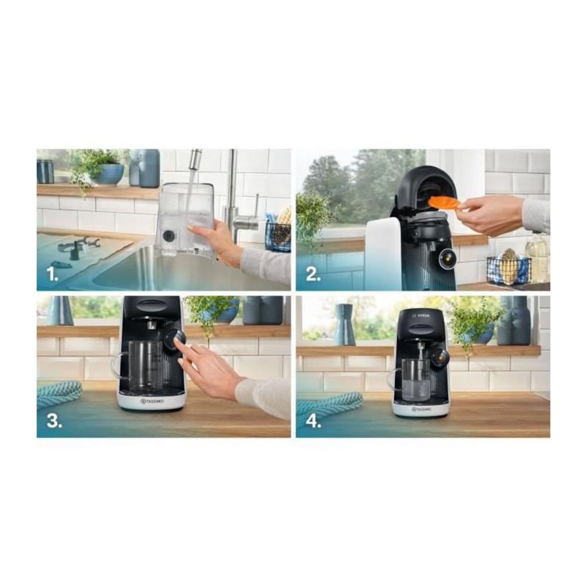 BOSCH Machine a café multi-boissons - BOSCH - TASSIMO - T16 Finesse blanc - 1400 W