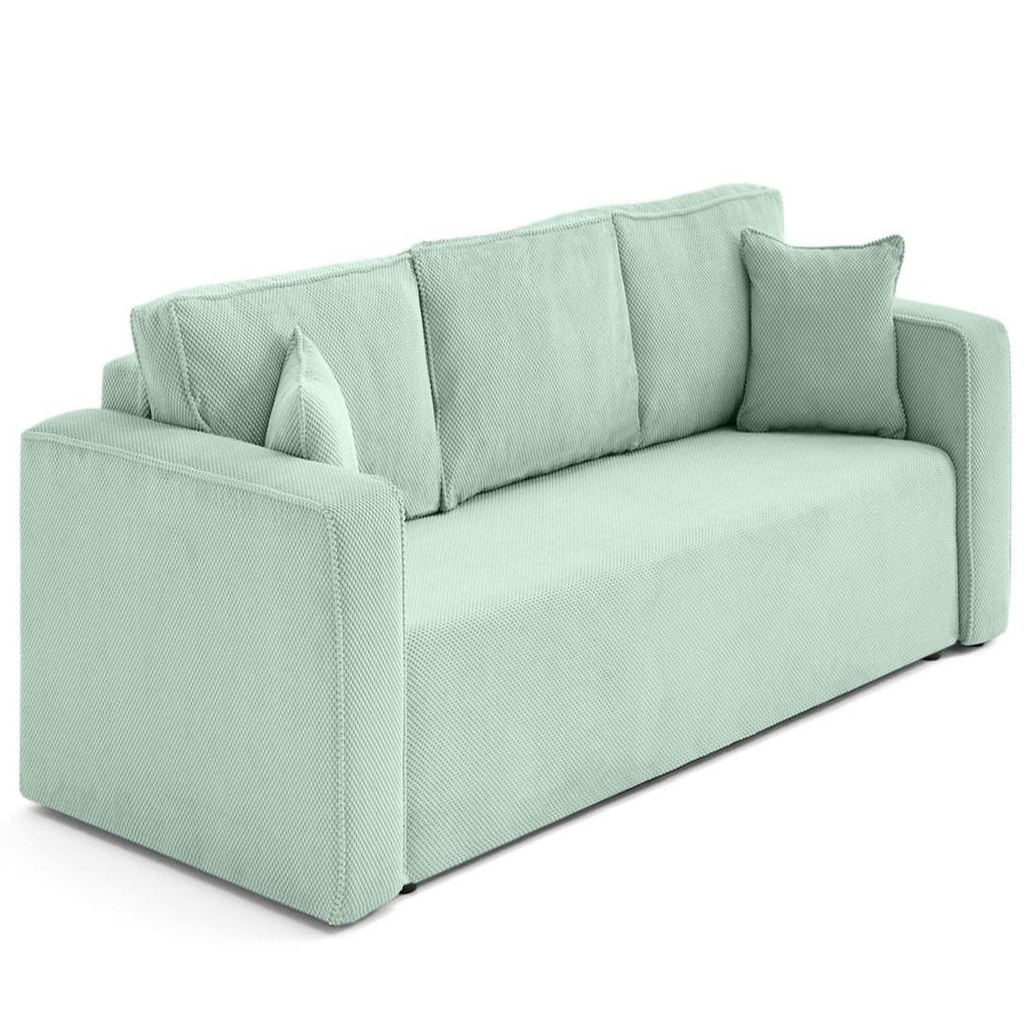 Voir la diapositive 4 : BEST MOBILIER Topaze - canapé droit 3 places convertible avec coffre en velours texturé