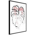 Paris Prix Affiche Murale Encadrée  Black Leaf Outline. Coloris disponibles : Jaune, Noir