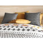 Les Ateliers du Linge Parure de housse de couette 100% coton 57fils loya. Coloris disponibles : Noir