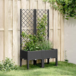 VIDAXL Jardiniere avec treillis noir 80x40x142 cm PP