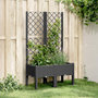 Voir la diapositive 1 : VIDAXL Jardiniere avec treillis noir 80x40x142 cm PP