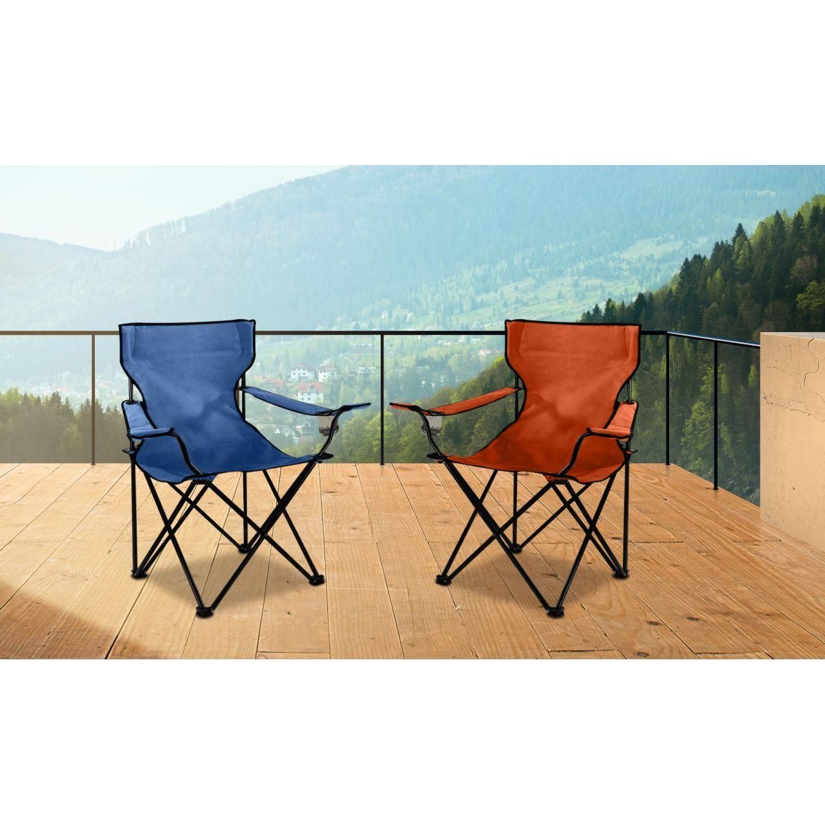 Garden Fauteuil de jardin de camping - Acier/Polyester - Bleu