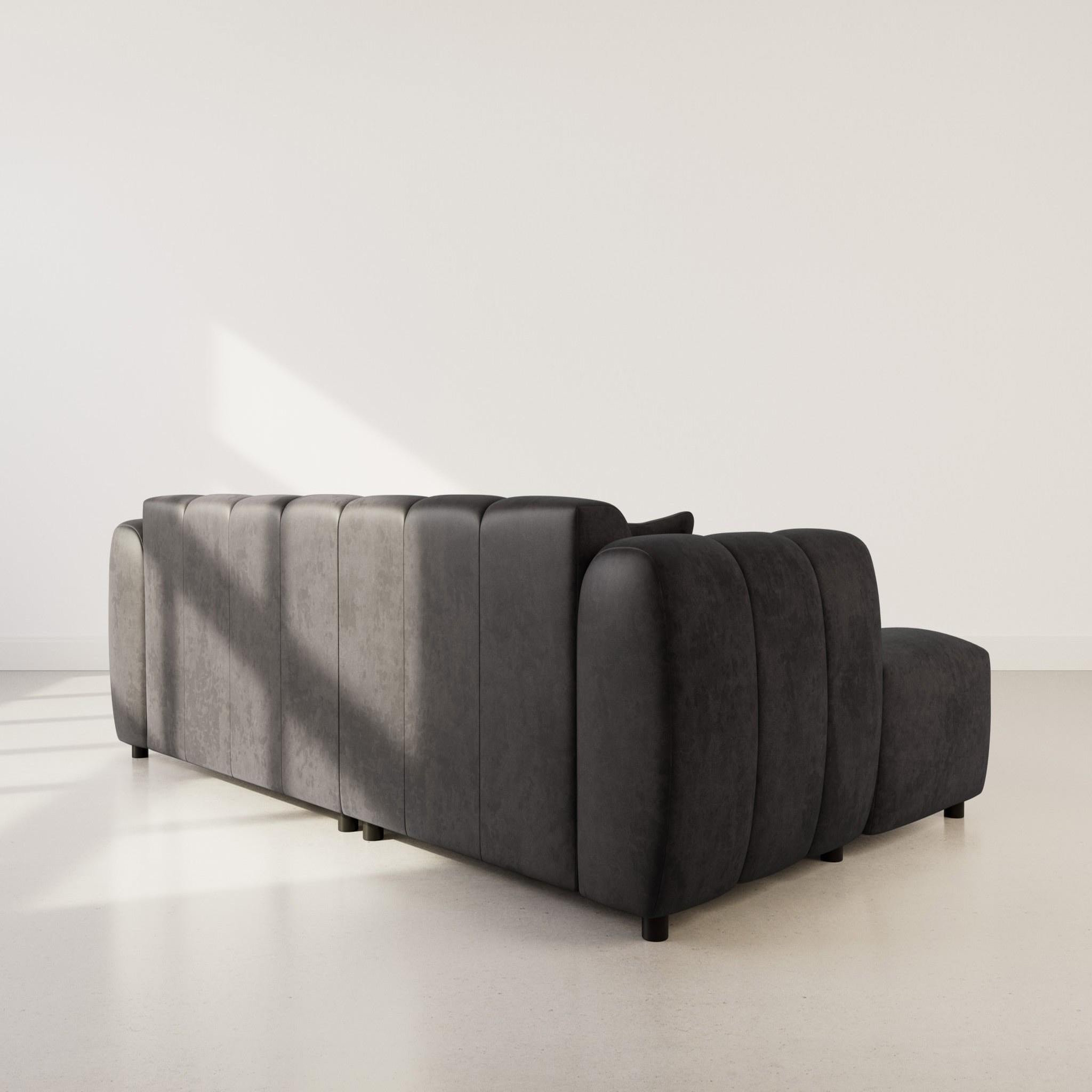 Voir la diapositive 5 : BEST MOBILIER Curtis - canapé d'angle gauche 4 places en simili