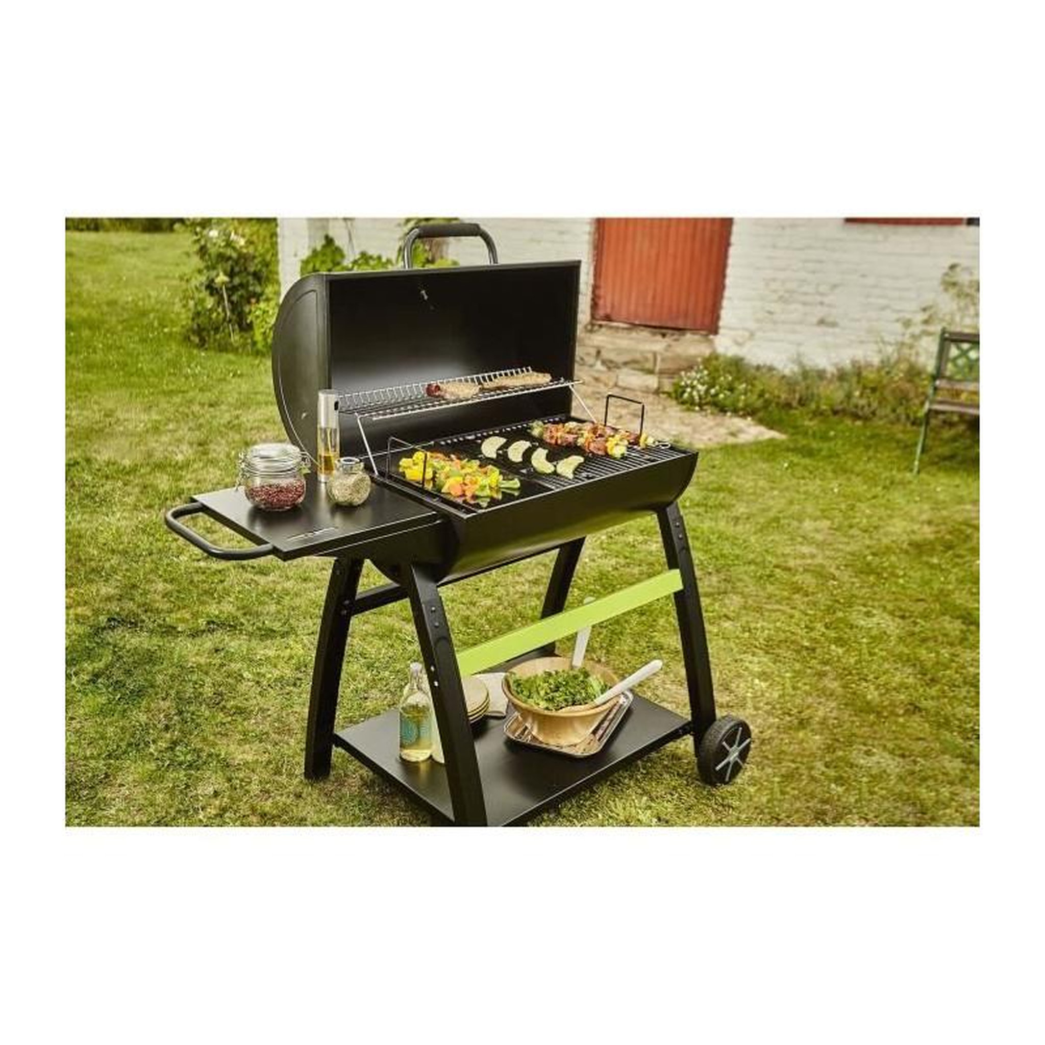 Voir la diapositive 4 : COOK IN GARDEN Barbecue à charbon 68x41,5cm avec chariot - ch527t