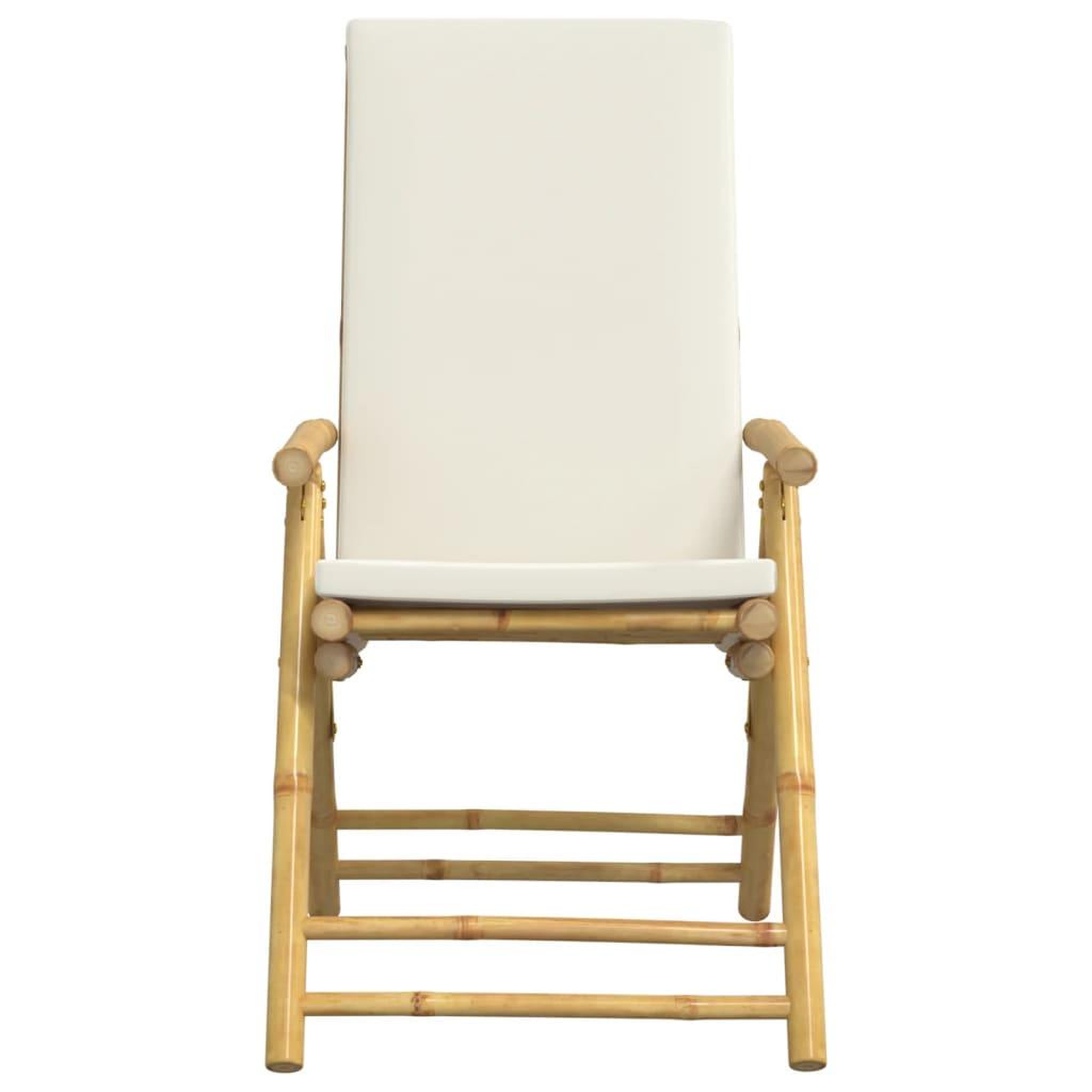 Voir la diapositive 4 : VIDAXL Chaises inclinables de jardin pliantes lot de 4 coussins bambou
