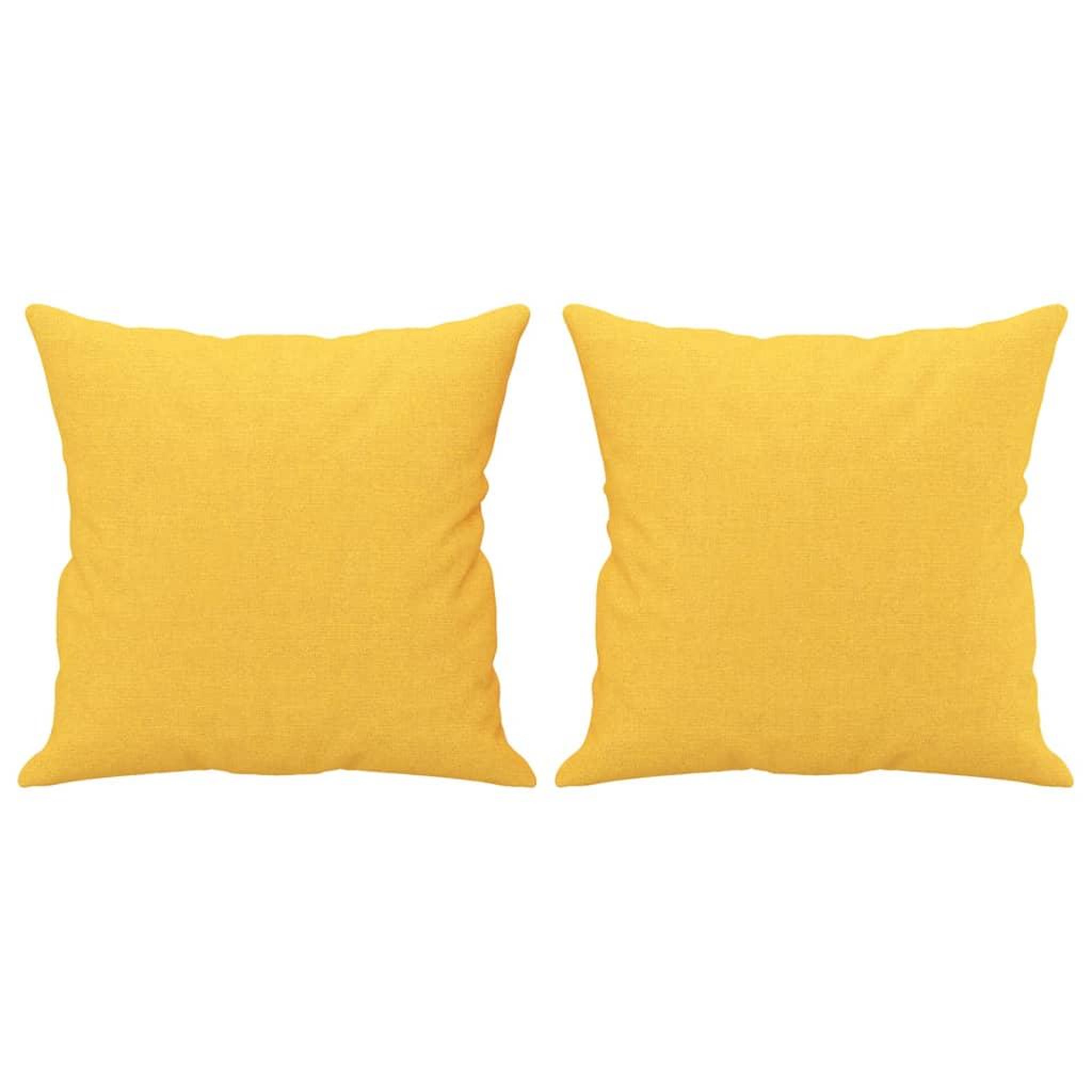 Voir la diapositive 2 : VIDAXL Coussins decoratifs lot de 2 Jaune clair 40x40 cm Tissu