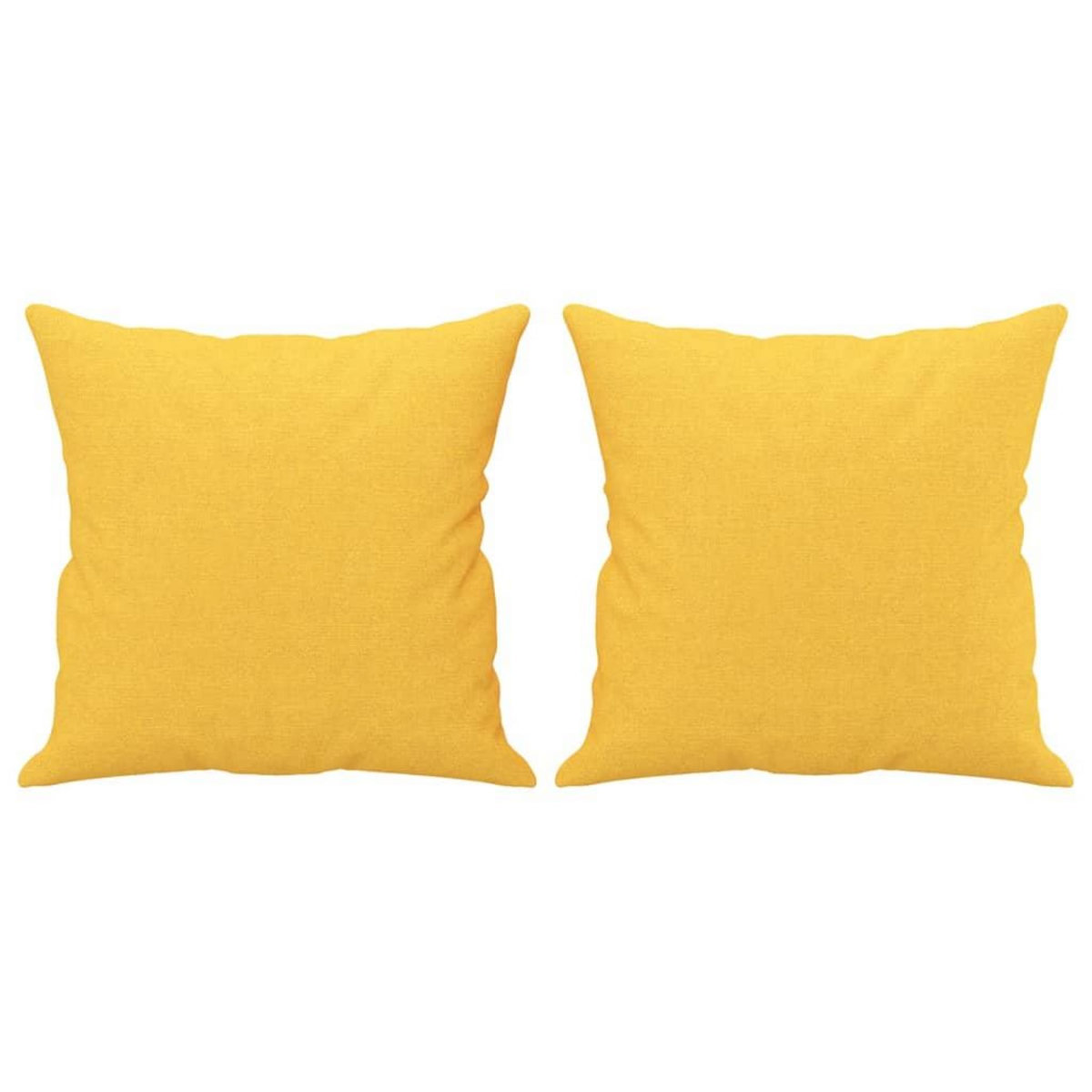 VIDAXL Coussins decoratifs lot de 2 Jaune clair 40x40 cm Tissu