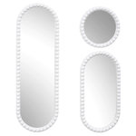 The Home Deco Factory Lot de 3 miroirs ronds et ovales - Blanc