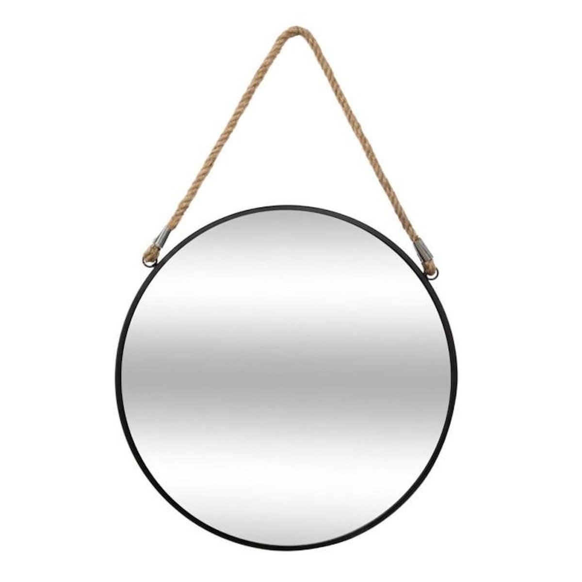 ATMOSPHERA Miroir Rond en Métal  Corde  55cm Noir