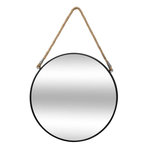 ATMOSPHERA Miroir Rond en Métal  Corde  55cm Noir