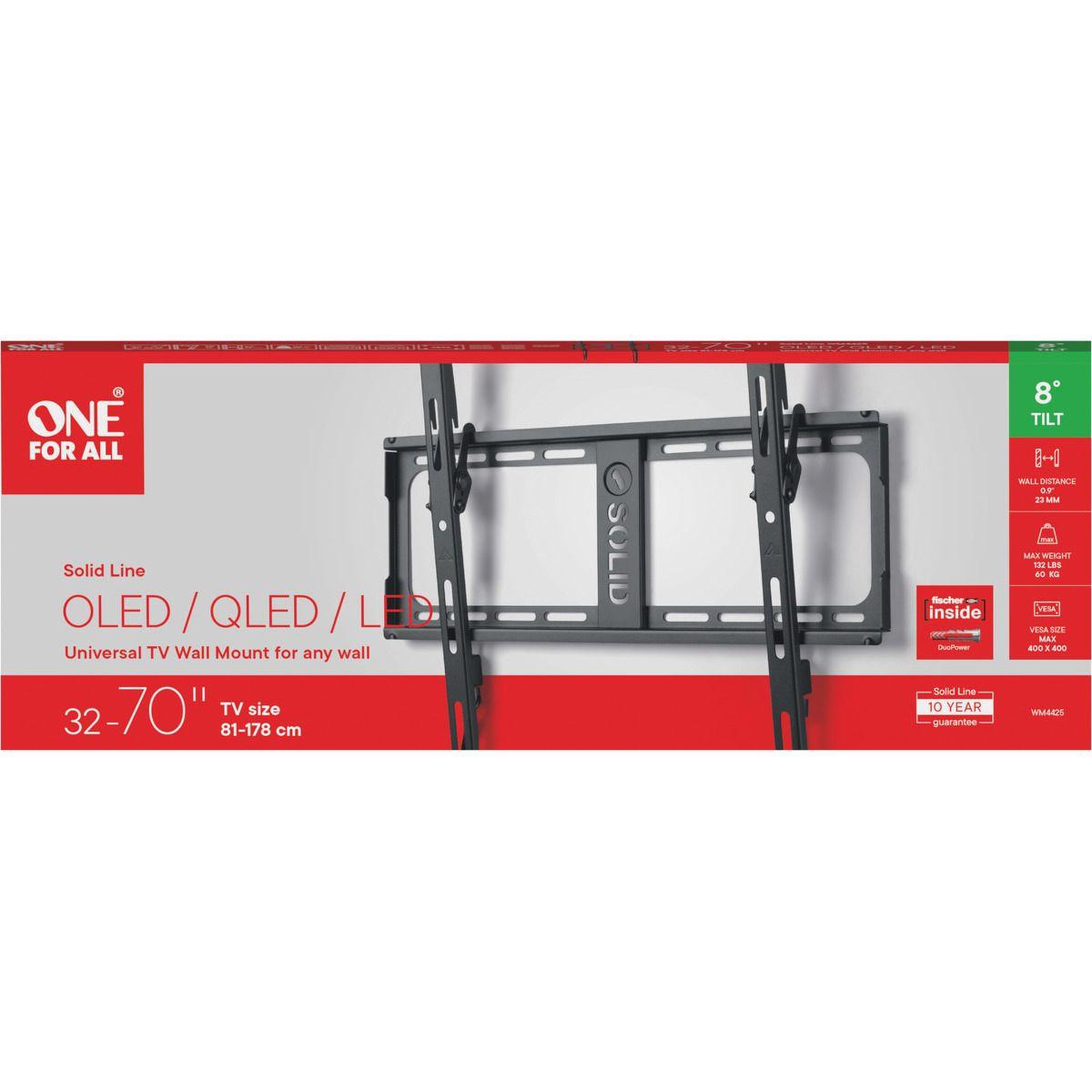 One For All Support mural tv tv solid inclinable 32''-70'' vesa 400