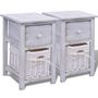 Voir la diapositive 2 : VIDAXL Table de chevet 2 pcs Bois Blanc