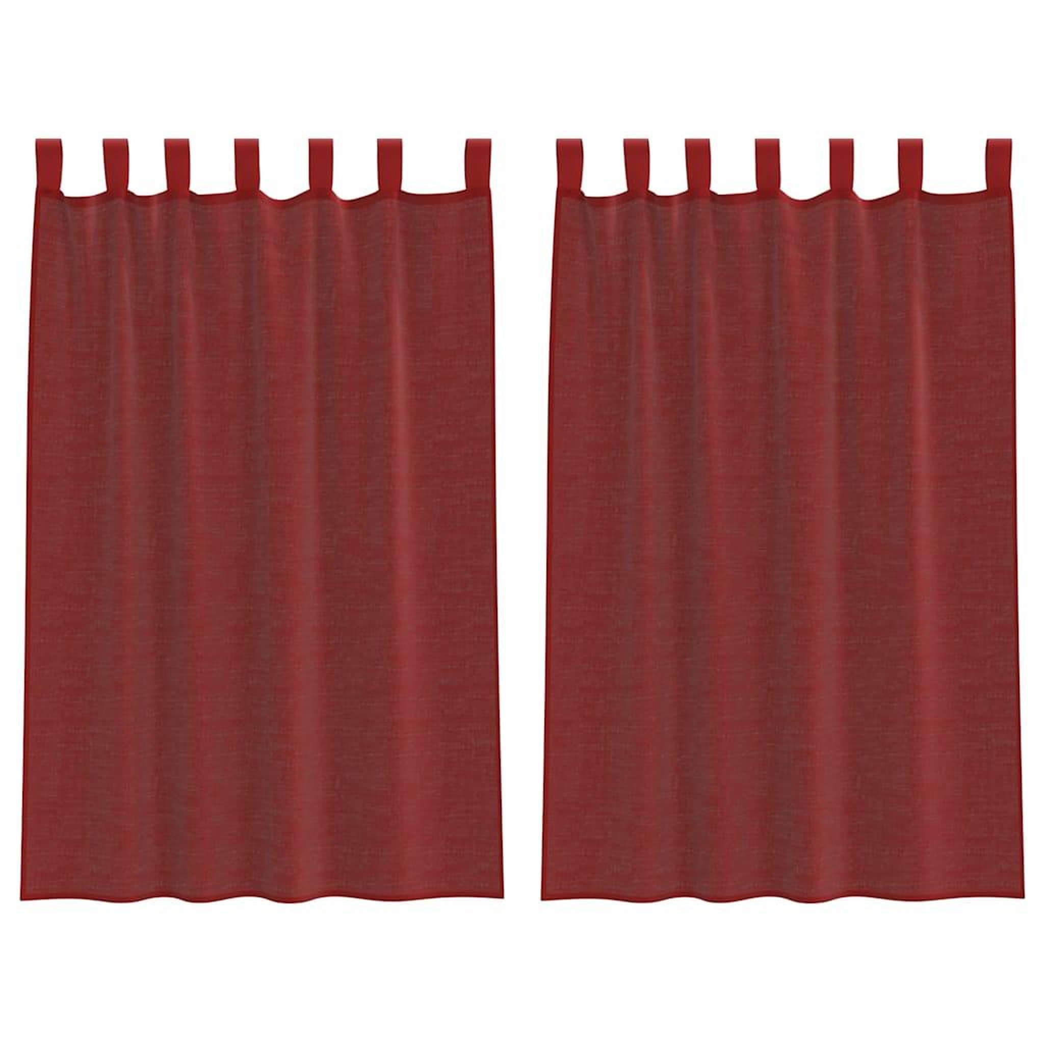 Voir la diapositive 2 : VIDAXL Rideaux en voile avec passe-tringles 2 pcs rouge bordeaux