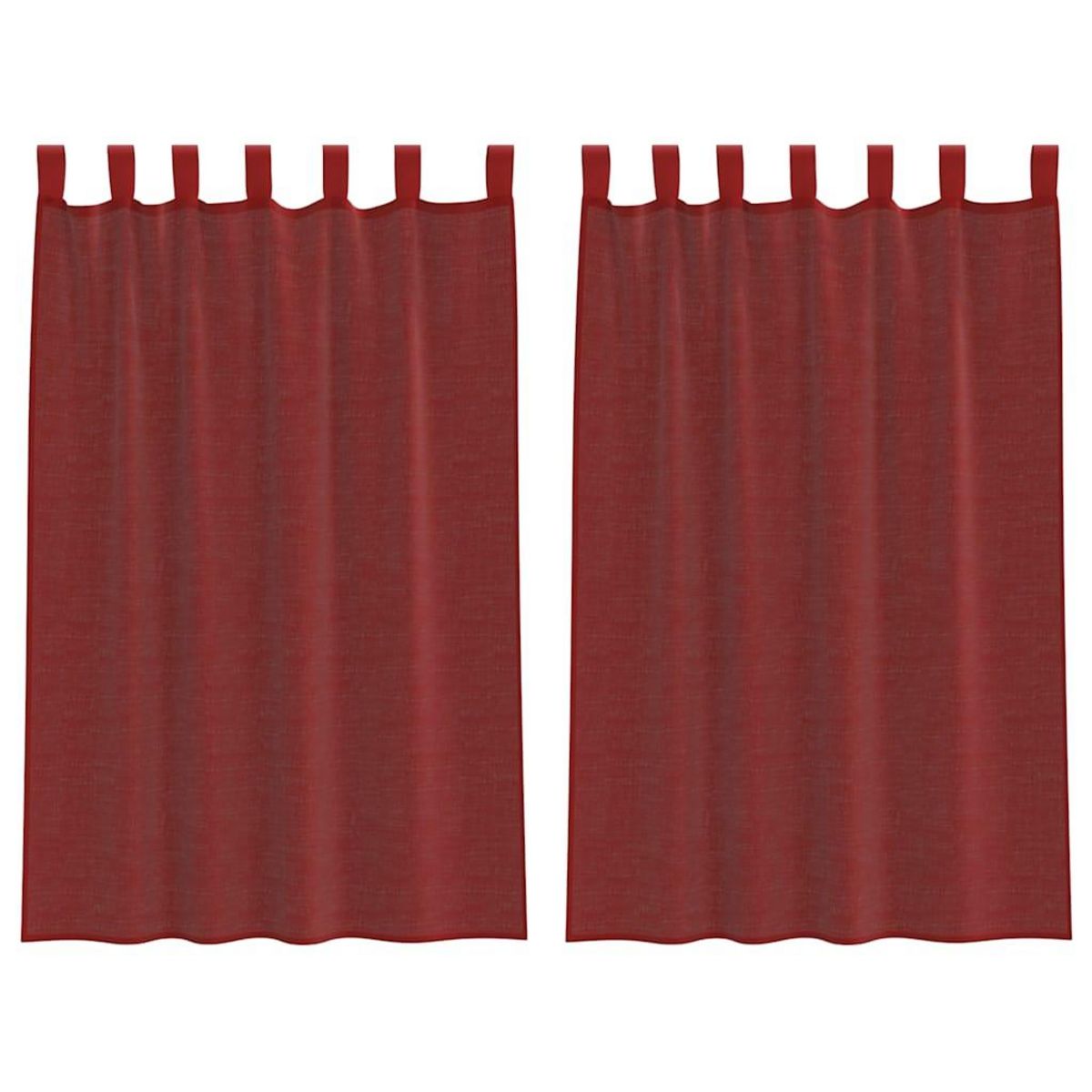 VIDAXL Rideaux en voile avec passe-tringles 2 pcs rouge bordeaux
