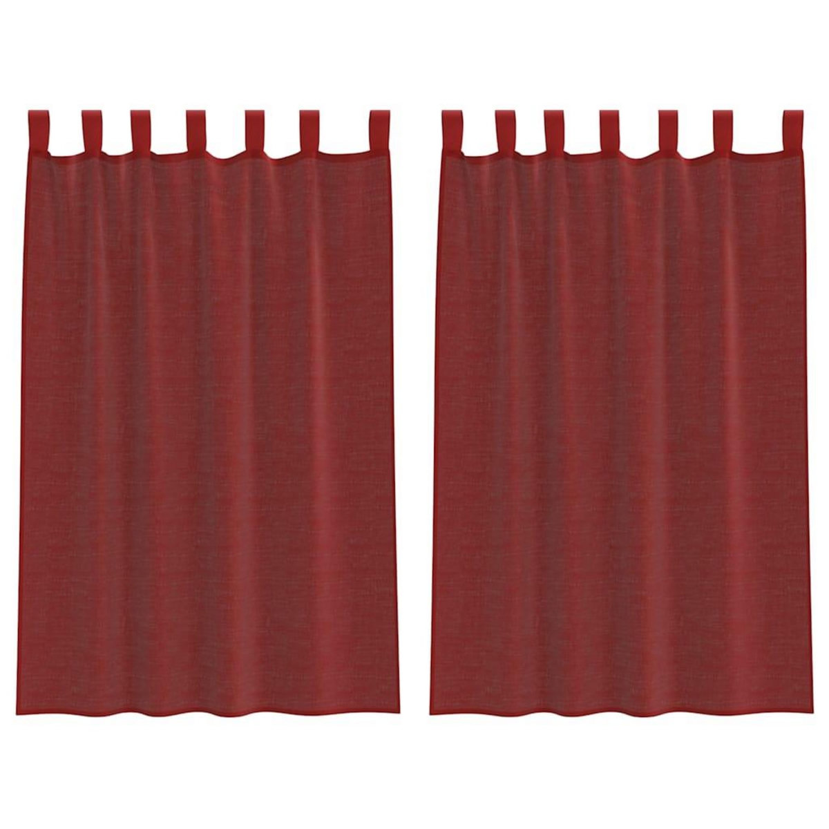 VIDAXL Rideaux en voile avec passe-tringles 2 pcs rouge bordeaux