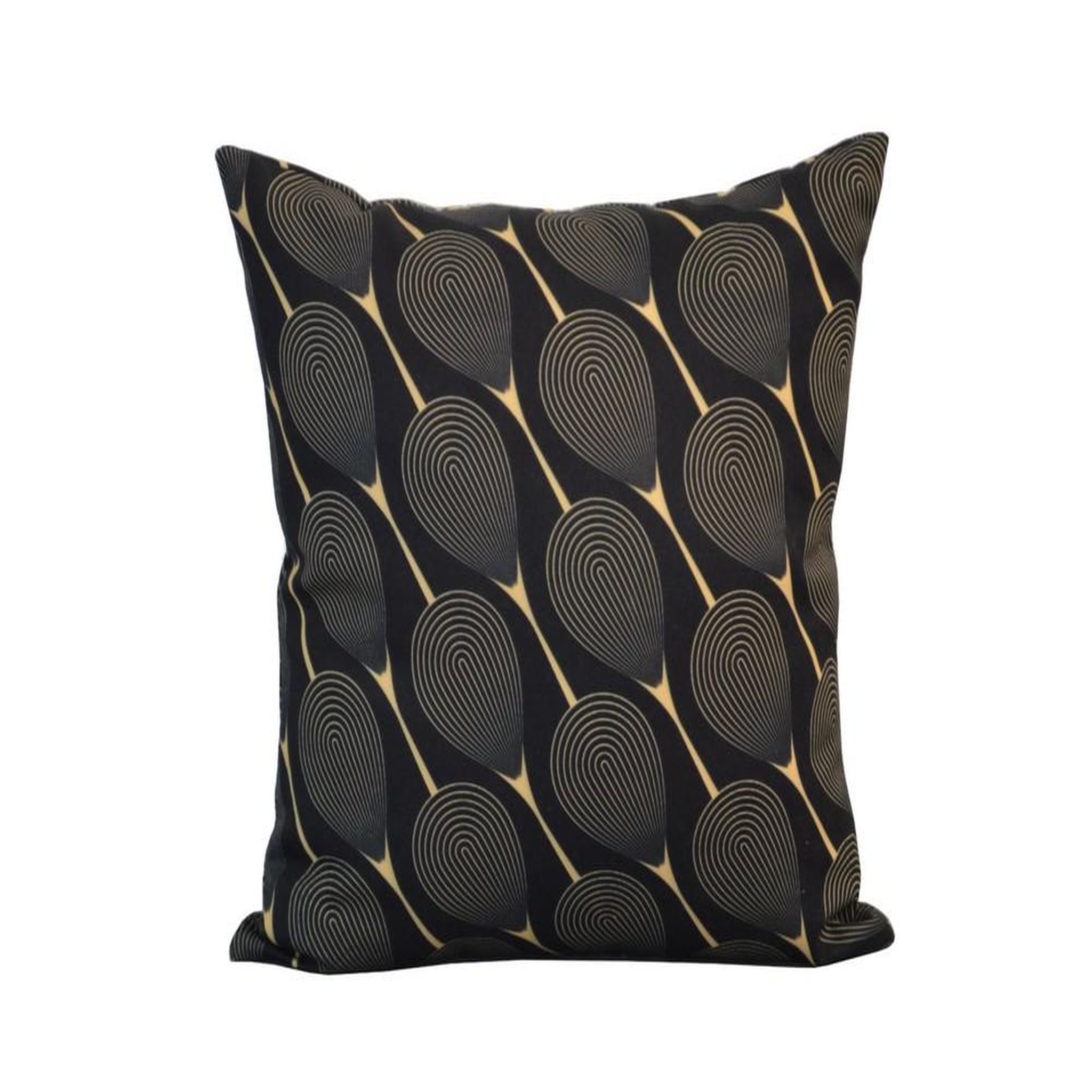 Proloisirs Coussin déhoussable exterieur décor Motif Graphique chevron noir 45 x 45 cm
