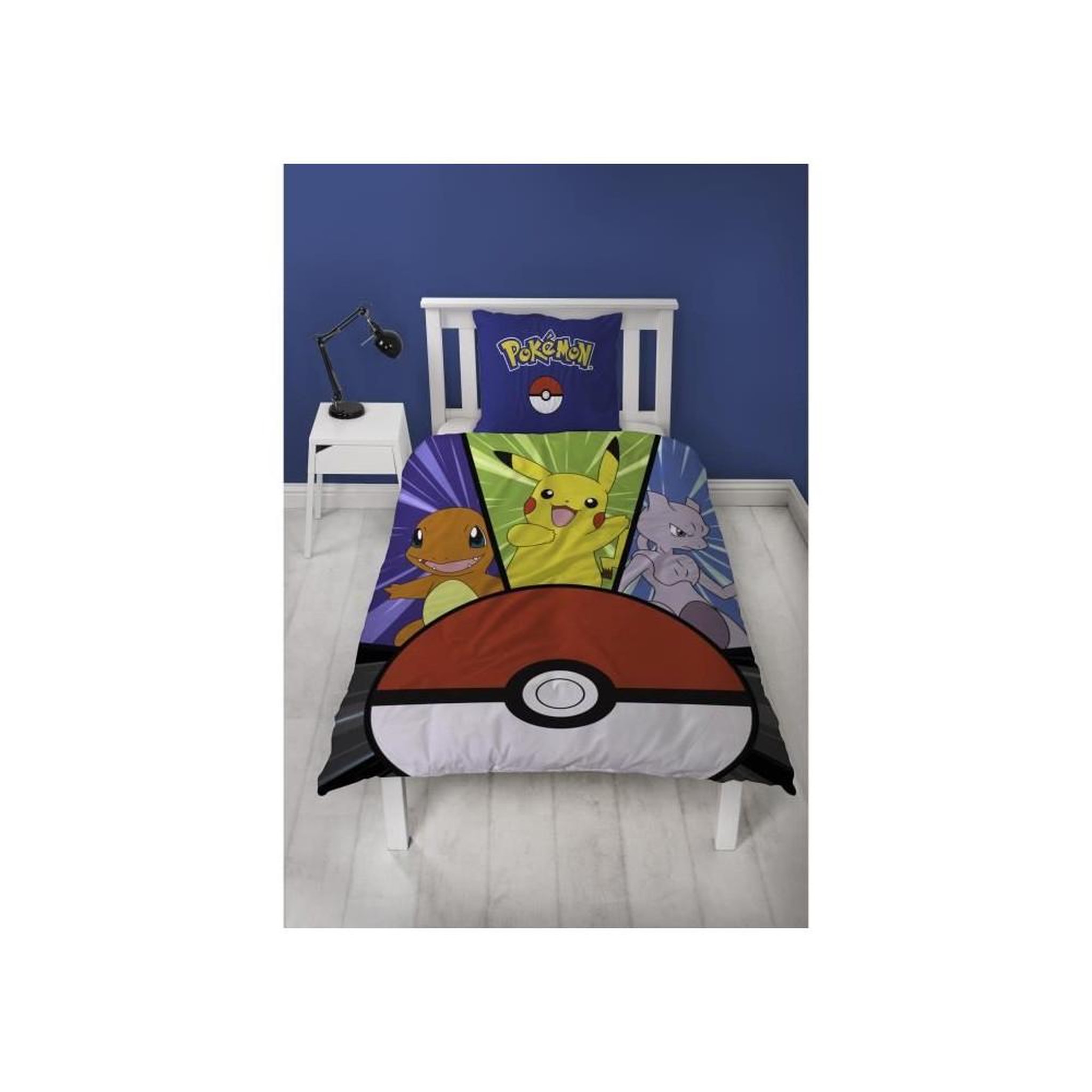 Voir la diapositive 5 : Pokemon Parure de lit - POKEMON - Pikachu et Poké-ball - Microfibre - 1 housse de couette 140 x 200 cm + 1 taie 63 x 63 cm