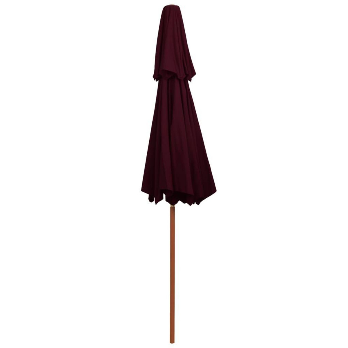 VIDAXL Parasol a deux etages avec mat en bois rouge bordeaux 270 cm