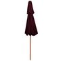 Voir la diapositive 4 : VIDAXL Parasol a deux etages avec mat en bois rouge bordeaux 270 cm