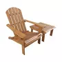 SWEEEK Fauteuil de jardin en bois avec repose-pieds/table basse - Adirondack Salamanca - Eucalyptus . chaise de terrasse retro