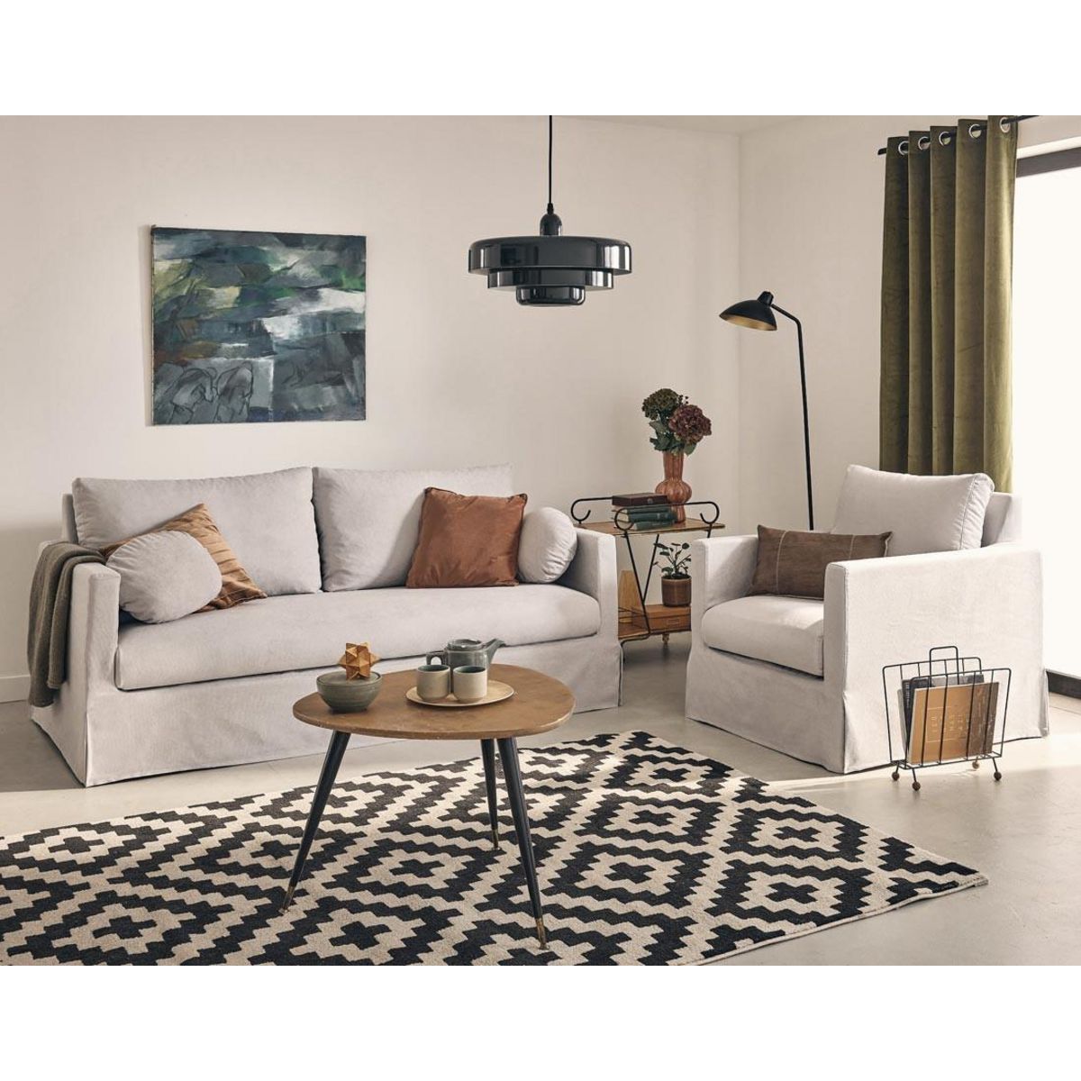 LISA DESIGN Serena - fauteuil déhoussable en tissu