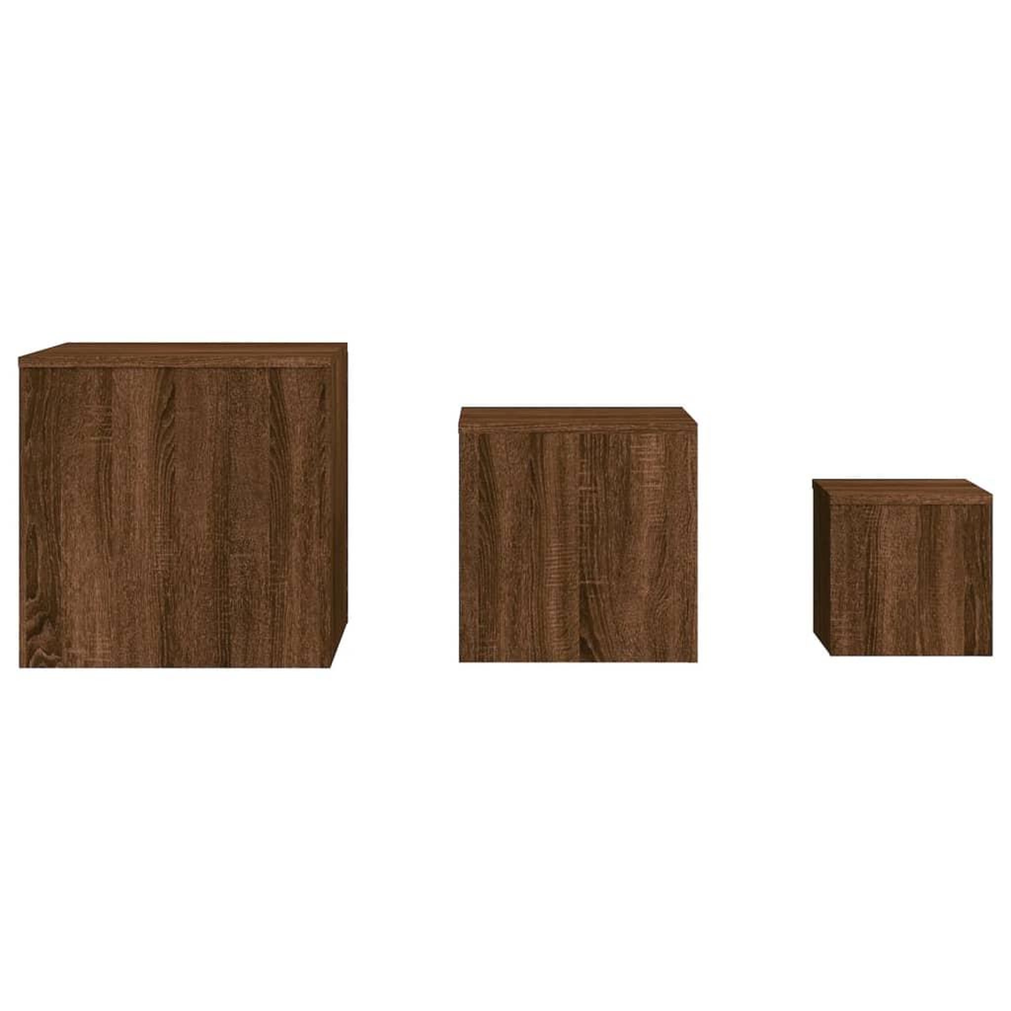 Voir la diapositive 4 : VIDAXL Tables d'appoint 3 pcs Chene marron Bois d'ingenierie