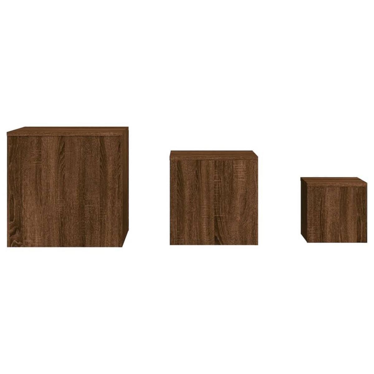 VIDAXL Tables d'appoint 3 pcs Chene marron Bois d'ingenierie