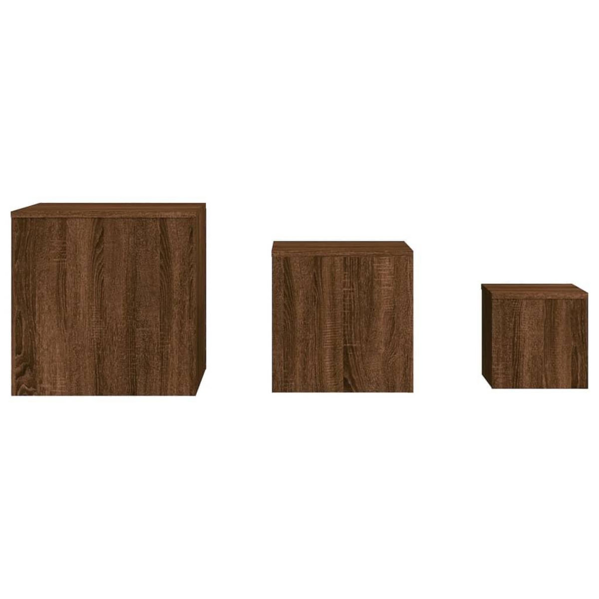 VIDAXL Tables d'appoint 3 pcs Chene marron Bois d'ingenierie