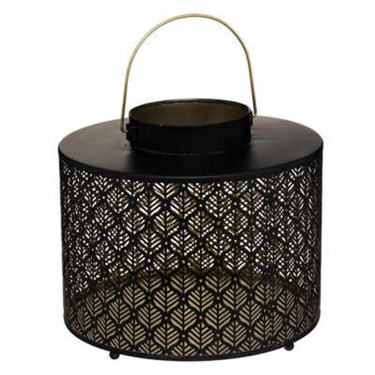 ATMOSPHERA Lanterne en Métal Ajouré  Palm  25cm Noir