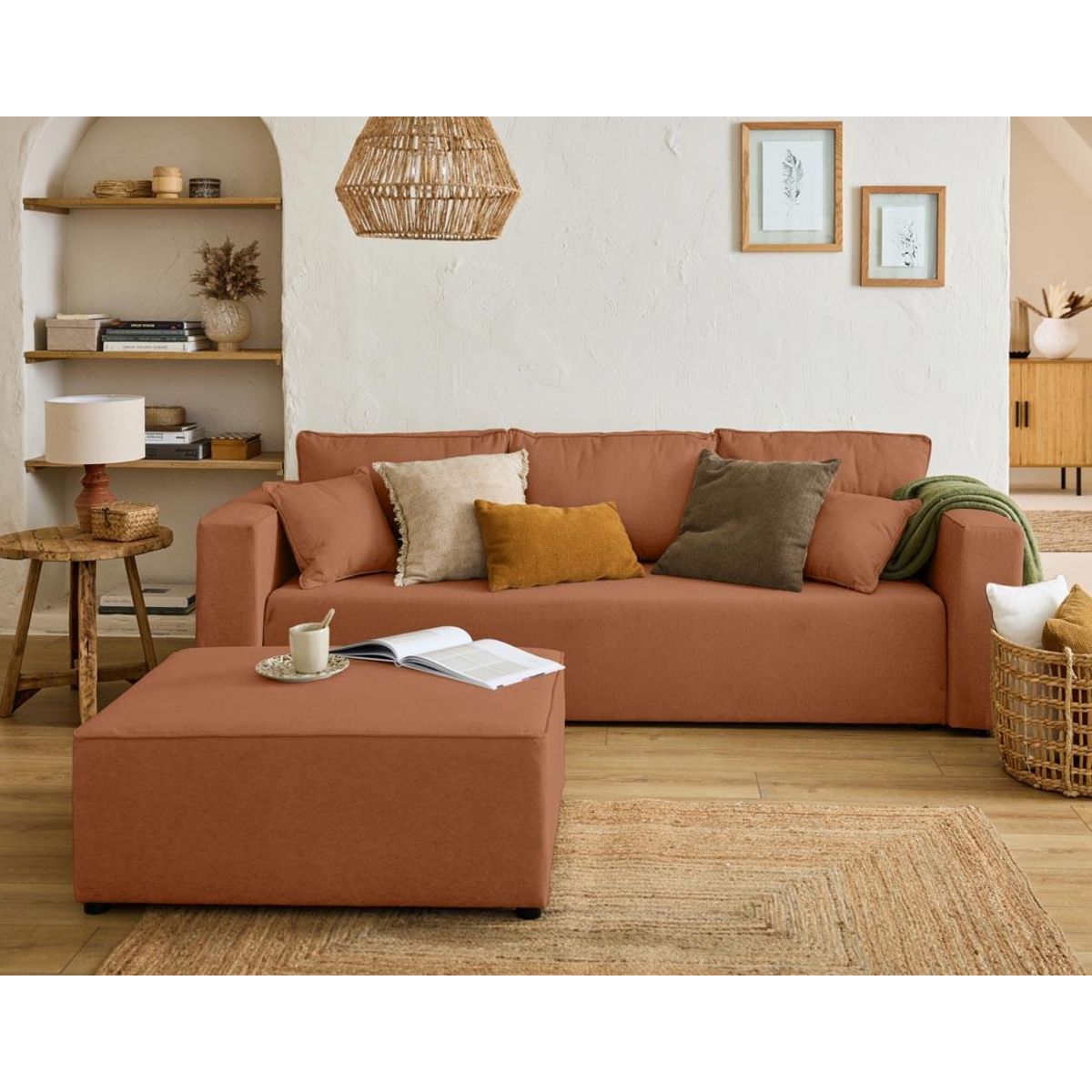 BEST MOBILIER Topaze - canapé 3 places - convertible avec coffre - en tissu