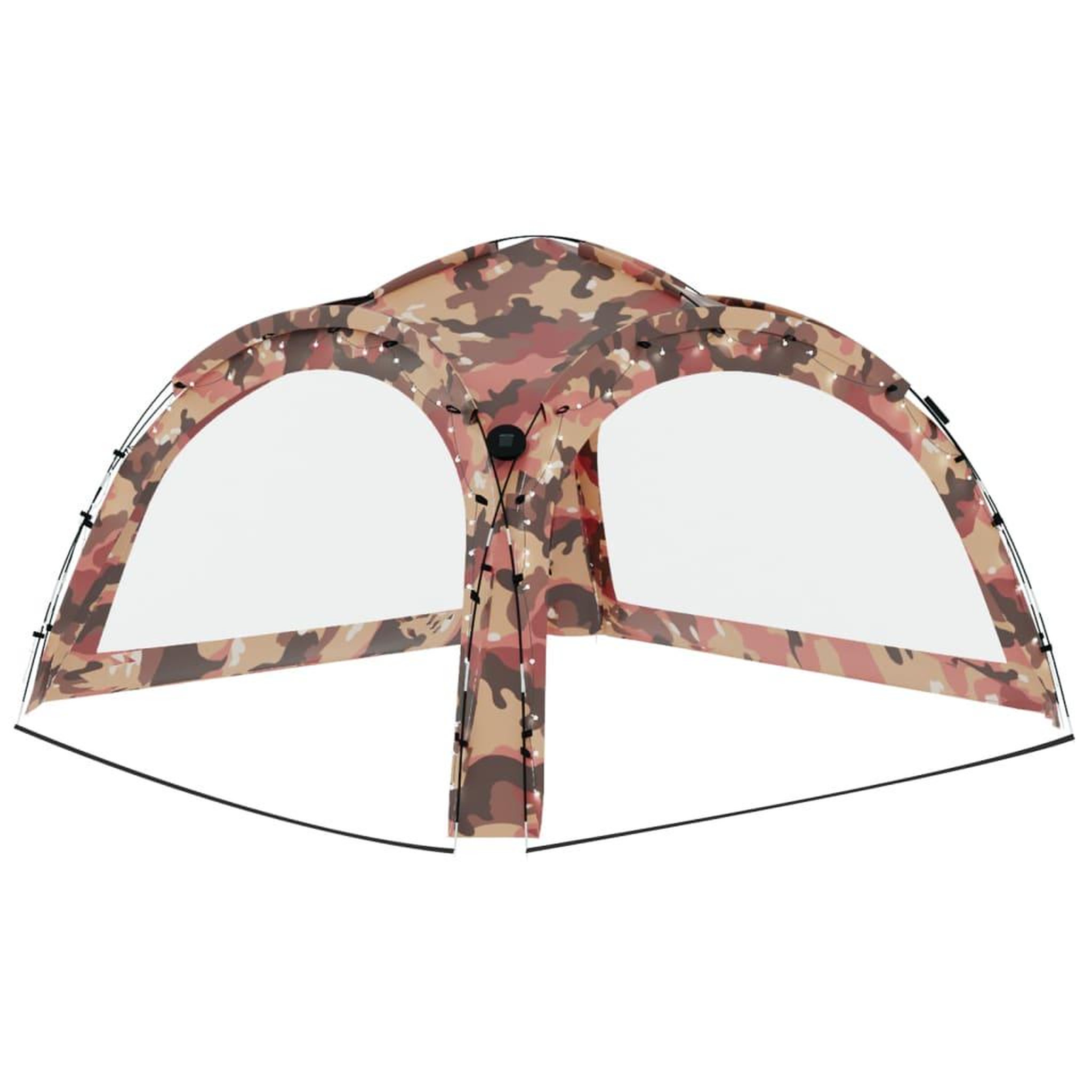 Voir la diapositive 5 : VIDAXL Tente de reception avec LED et 4 parois 3,6x3,6x2,3m Camouflage