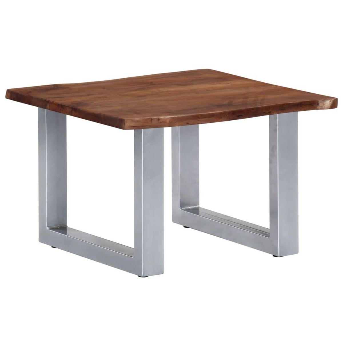 VIDAXL Table basse avec bord naturel 60x60x40 cm Bois d'acacia massif