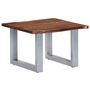 Voir la diapositive 1 : VIDAXL Table basse avec bord naturel 60x60x40 cm Bois d'acacia massif