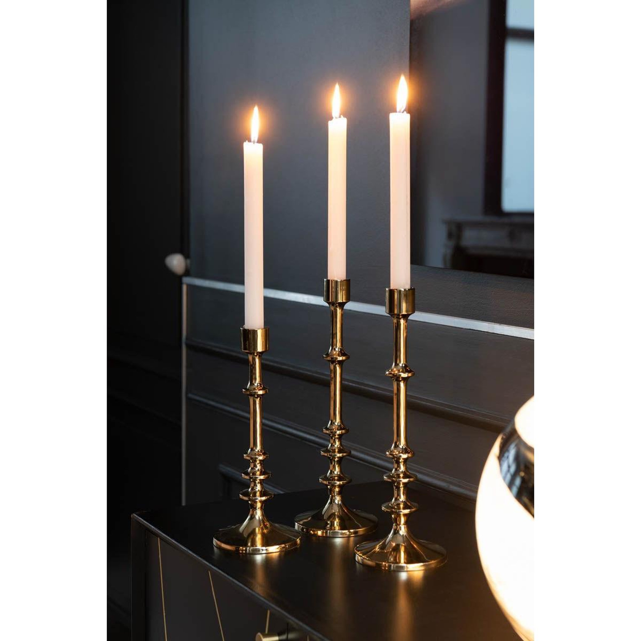 Voir la diapositive 3 : J-LINE Lot de 2 chandeliers design  néo  30cm or
