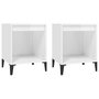Voir la diapositive 2 : VIDAXL Tables de chevet 2 pcs Blanc brillant 40x35x50 cm