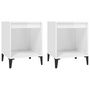 Voir la diapositive 2 : VIDAXL Tables de chevet 2 pcs Blanc brillant 40x35x50 cm