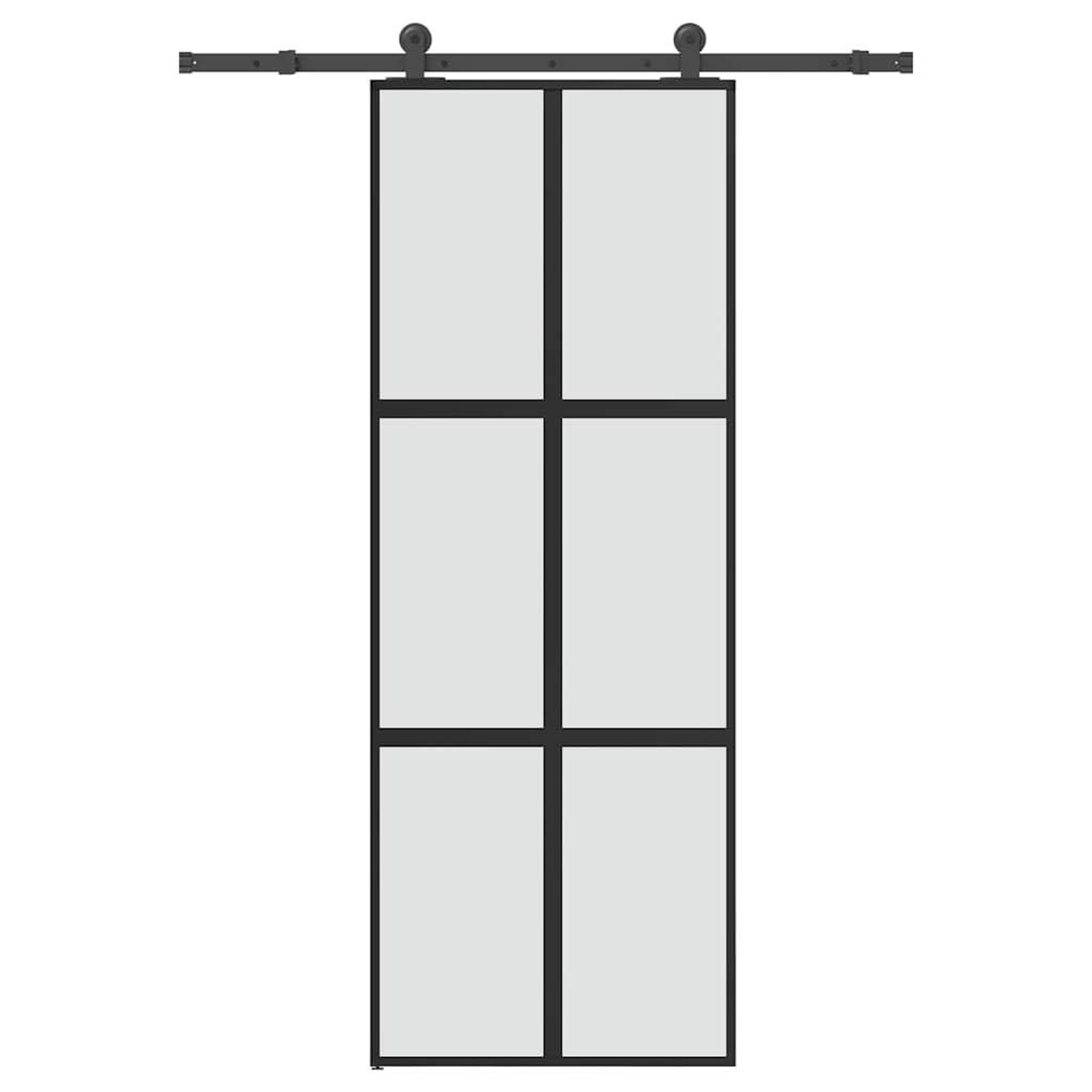 VIDAXL Porte coulissante kit de quincaillerie trempe verre aluminium