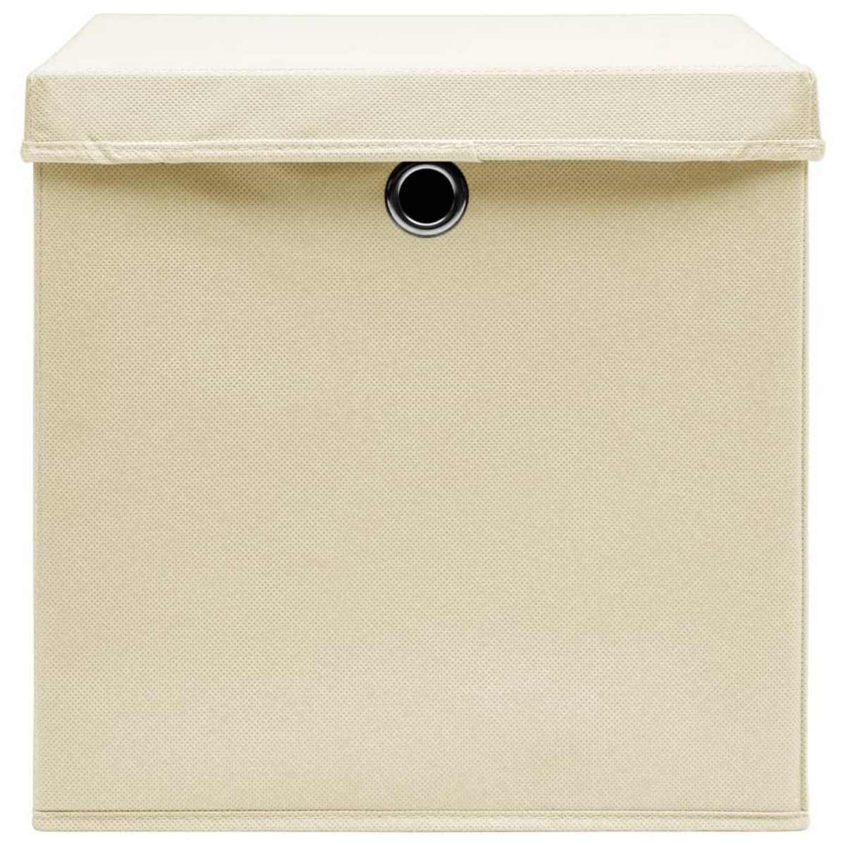 VIDAXL Boîtes de rangement avec couvercles 4 pcs 28x28x28 cm Creme