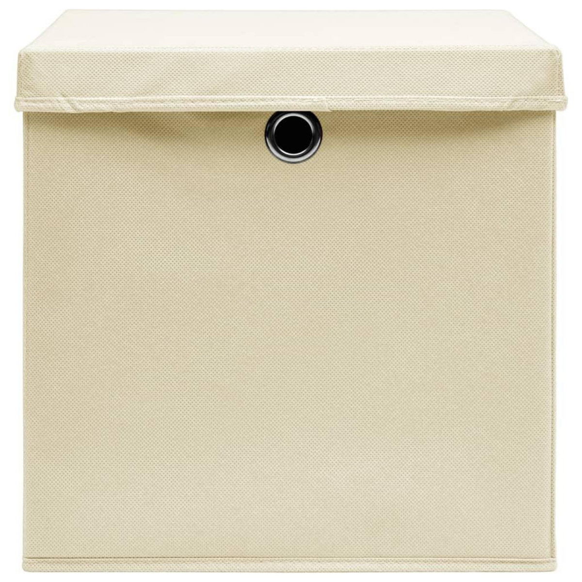 VIDAXL Boîtes de rangement avec couvercles 4 pcs 28x28x28 cm Creme