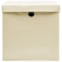 Voir la diapositive 4 : VIDAXL Boîtes de rangement avec couvercles 4 pcs 28x28x28 cm Creme