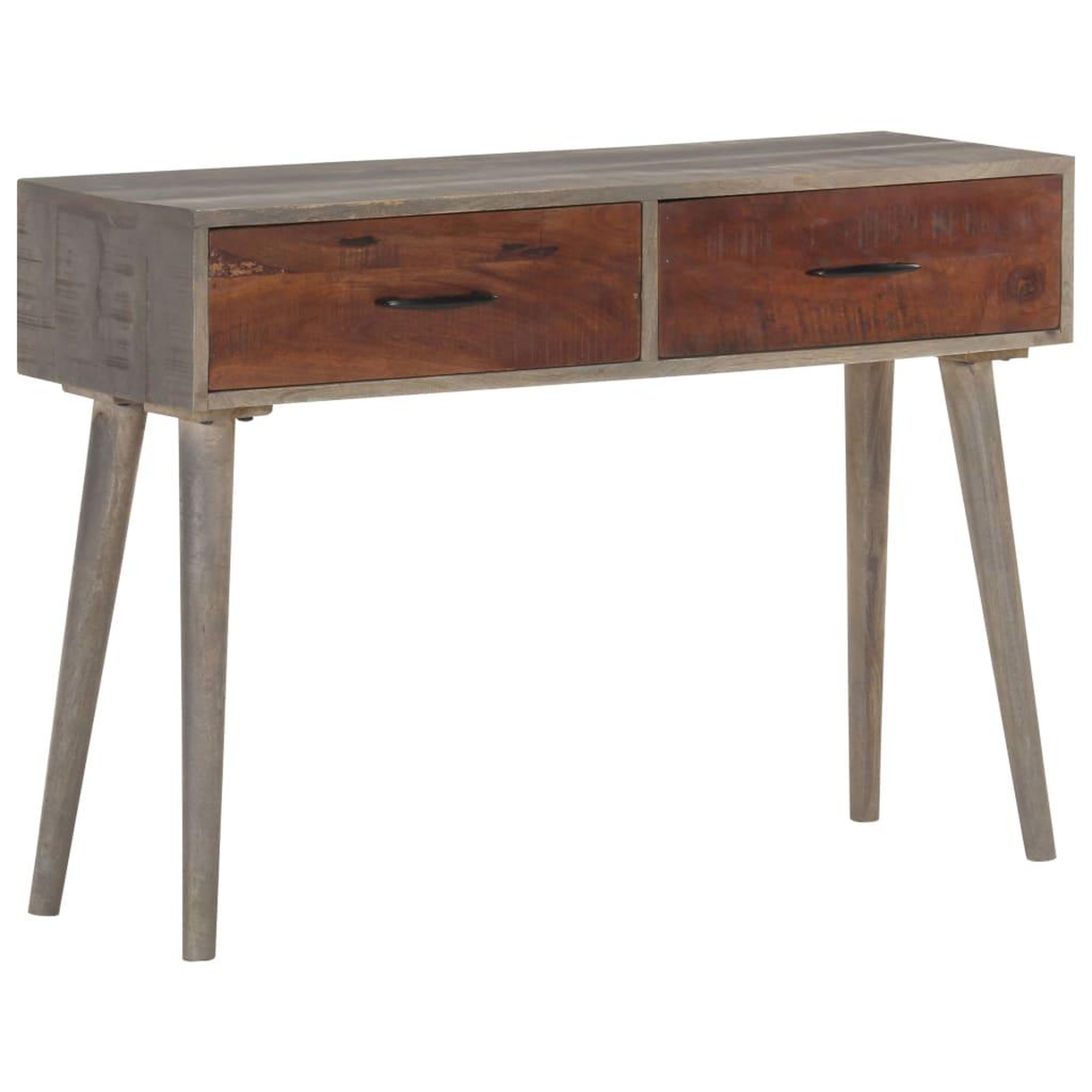 VIDAXL Table console gris 110x35x75 cm bois de manguier massif brut