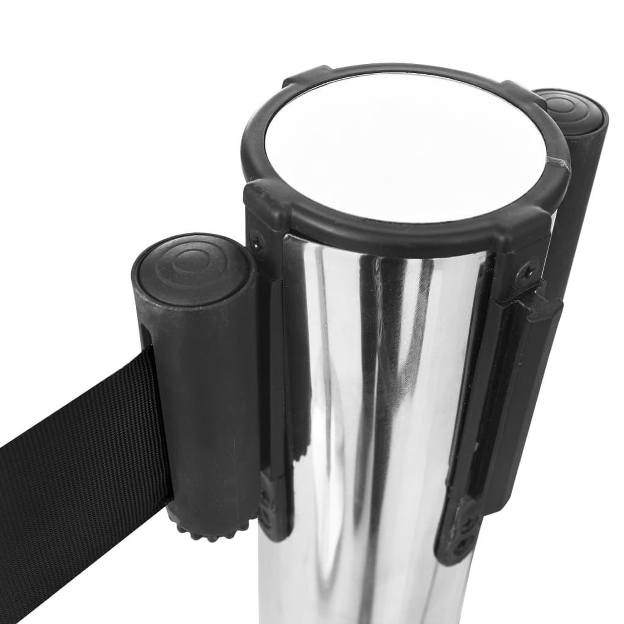 Voir la diapositive 4 : VIDAXL Barriere a bande retractable 200 cm Noir